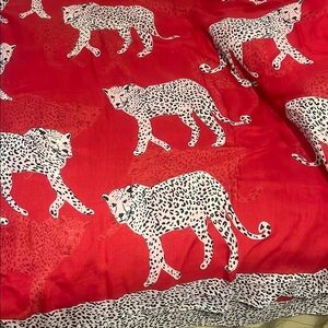 Leopard Print Red oversized scarf